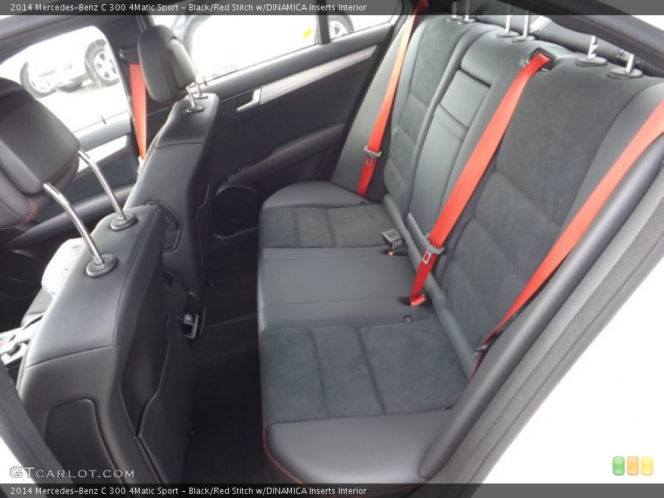 Black/Red Stitch w/DINAMICA Inserts Interior Rear Seat for the 2014 Mercedes-Benz C 300 4Matic Sport #85138409