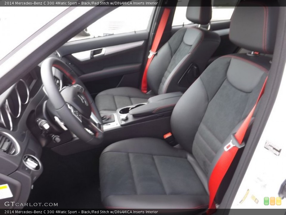 Black/Red Stitch w/DINAMICA Inserts 2014 Mercedes-Benz C Interiors