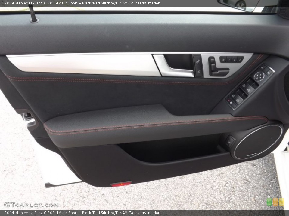 Black/Red Stitch w/DINAMICA Inserts Interior Door Panel for the 2014 Mercedes-Benz C 300 4Matic Sport #85138520