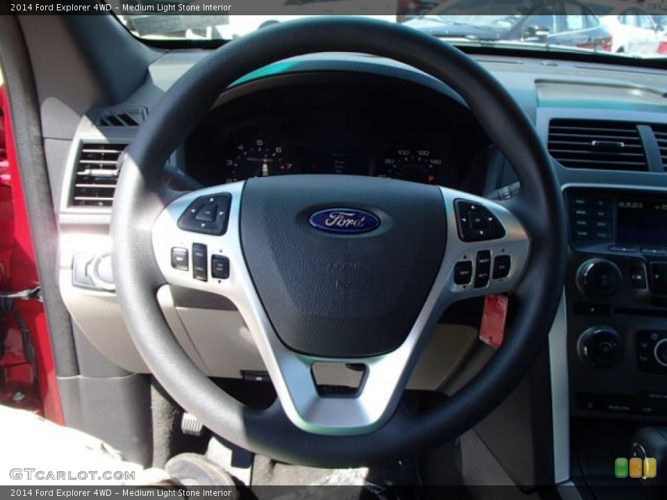 Medium Light Stone Interior Steering Wheel for the 2014 Ford Explorer 4WD #85148474