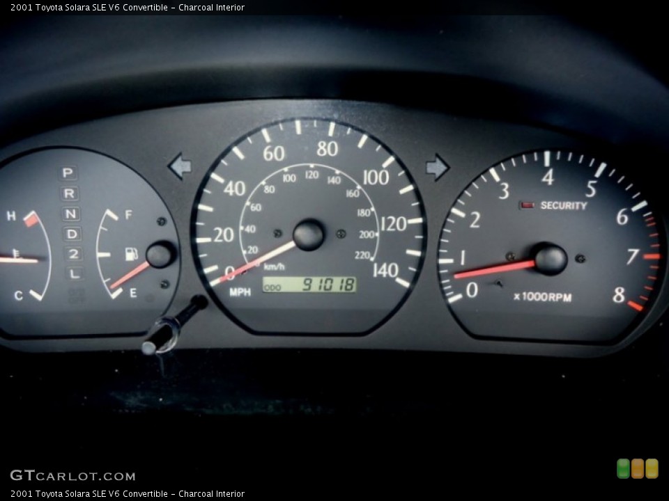 Charcoal Interior Gauges for the 2001 Toyota Solara SLE V6 Convertible #85150843