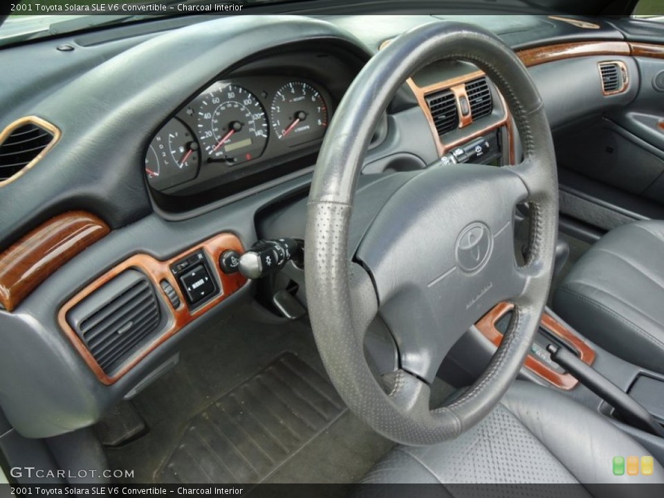 Charcoal Interior Dashboard for the 2001 Toyota Solara SLE V6 Convertible #85152038