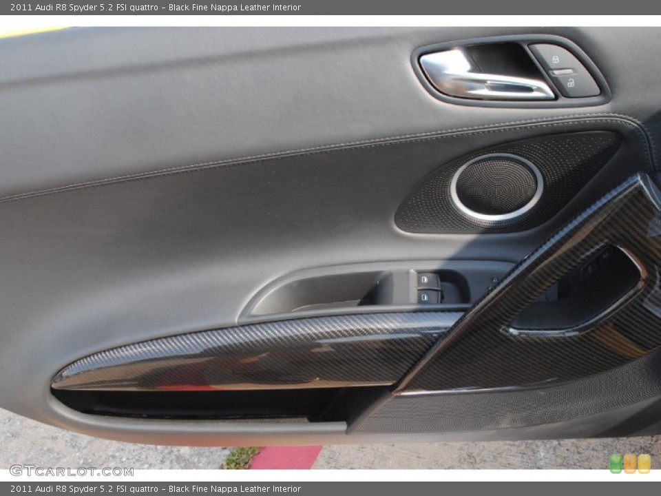 Black Fine Nappa Leather Interior Door Panel for the 2011 Audi R8 Spyder 5.2 FSI quattro #85153751