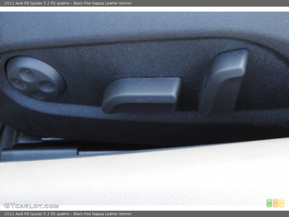 Black Fine Nappa Leather Interior Controls for the 2011 Audi R8 Spyder 5.2 FSI quattro #85153787