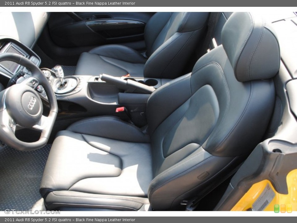 Black Fine Nappa Leather Interior Front Seat for the 2011 Audi R8 Spyder 5.2 FSI quattro #85153808