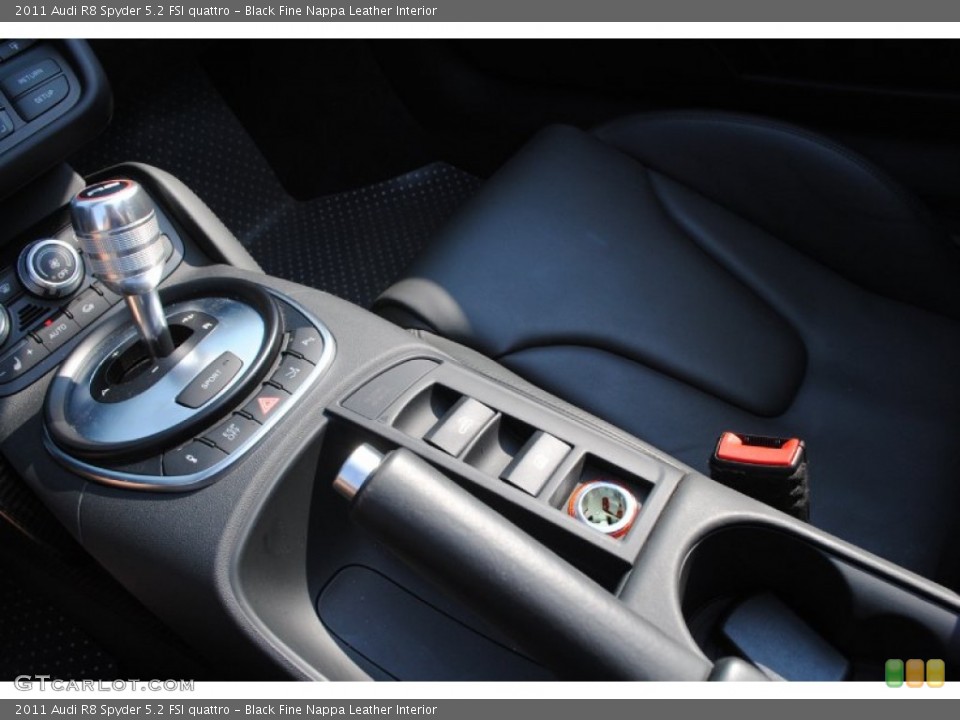 Black Fine Nappa Leather Interior Controls for the 2011 Audi R8 Spyder 5.2 FSI quattro #85153856