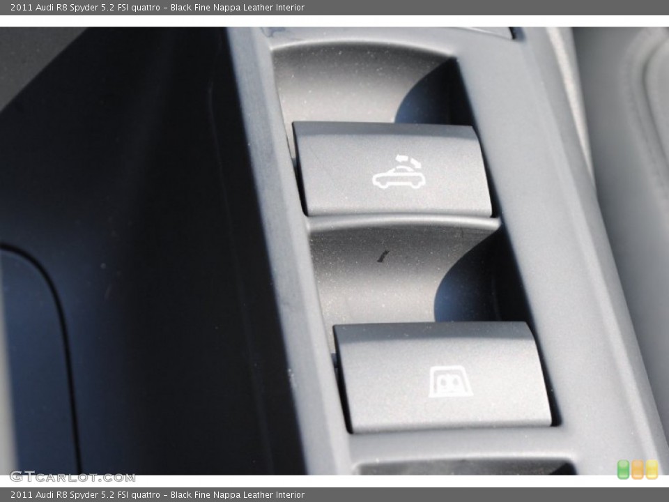 Black Fine Nappa Leather Interior Controls for the 2011 Audi R8 Spyder 5.2 FSI quattro #85153880