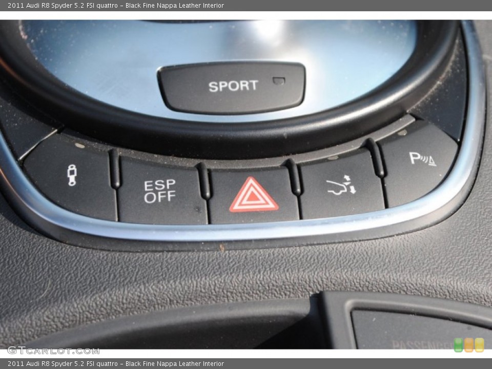 Black Fine Nappa Leather Interior Controls for the 2011 Audi R8 Spyder 5.2 FSI quattro #85153901