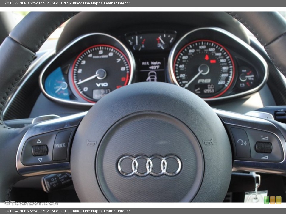 Black Fine Nappa Leather Interior Controls for the 2011 Audi R8 Spyder 5.2 FSI quattro #85154099