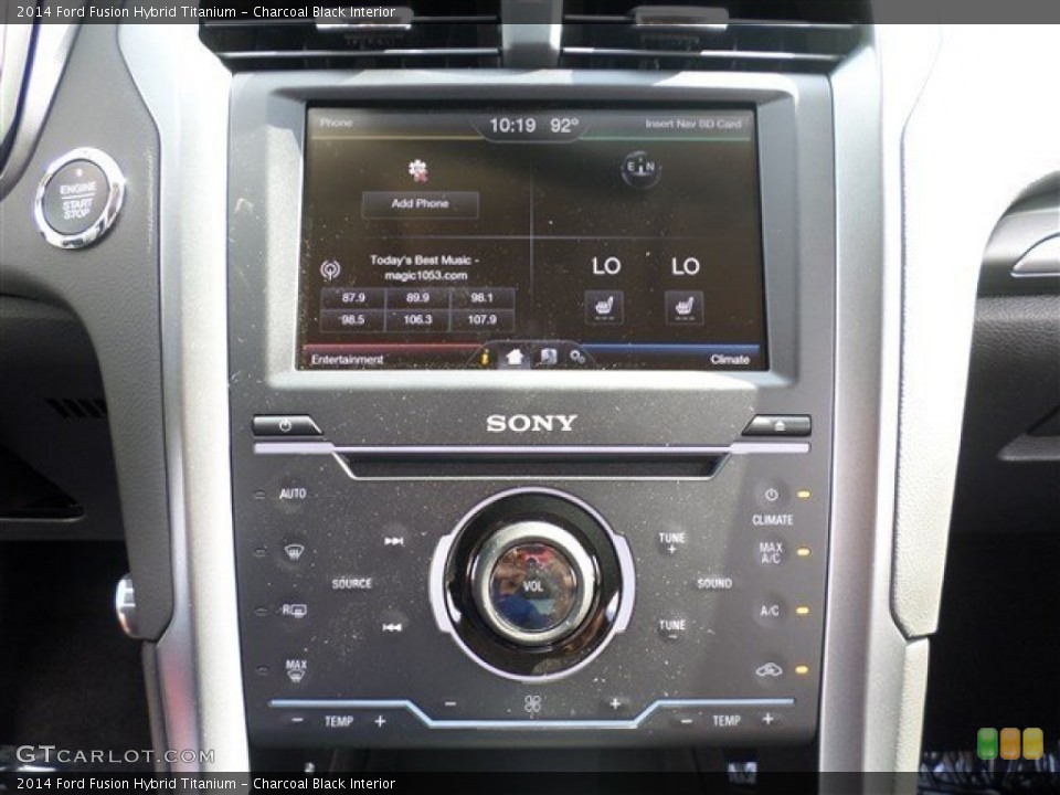 Charcoal Black Interior Controls for the 2014 Ford Fusion Hybrid Titanium #85159937