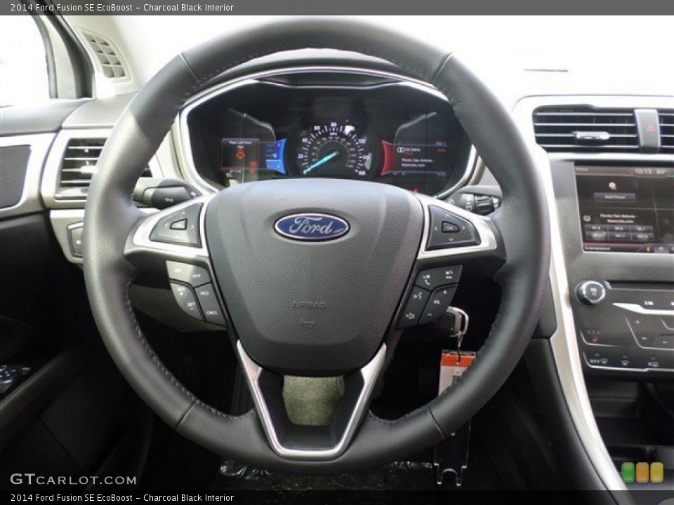 Charcoal Black Interior Steering Wheel for the 2014 Ford Fusion SE EcoBoost #85161299