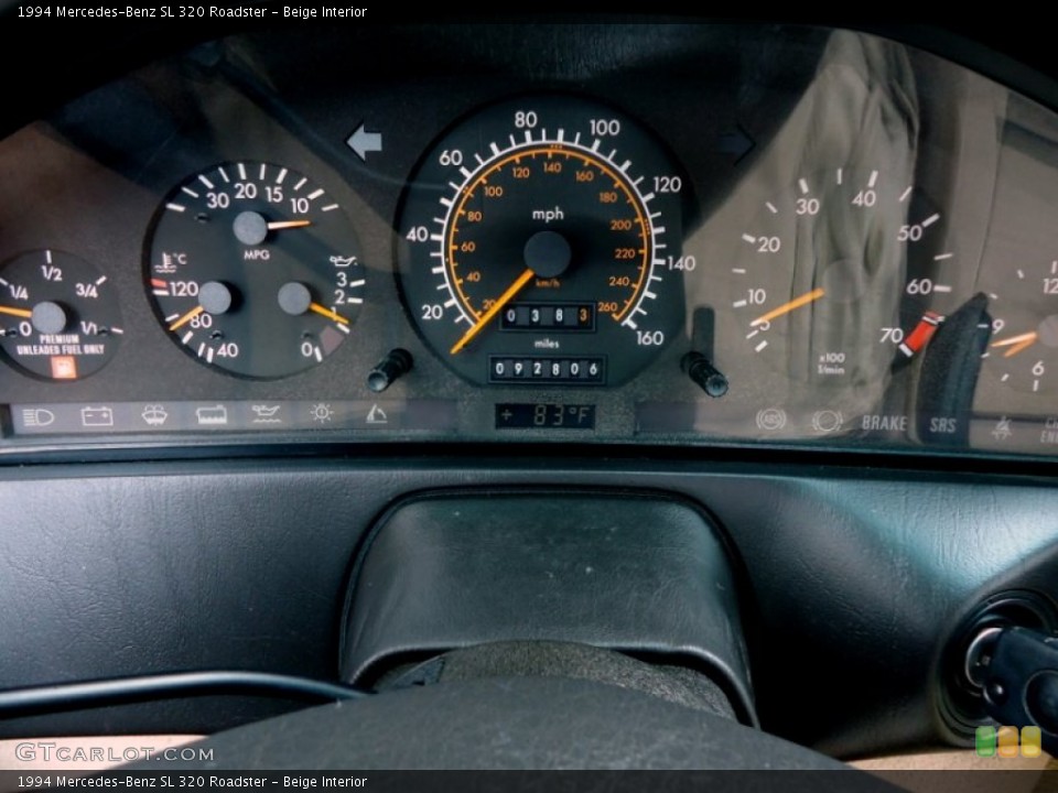 Beige Interior Gauges for the 1994 Mercedes-Benz SL 320 Roadster #85165307