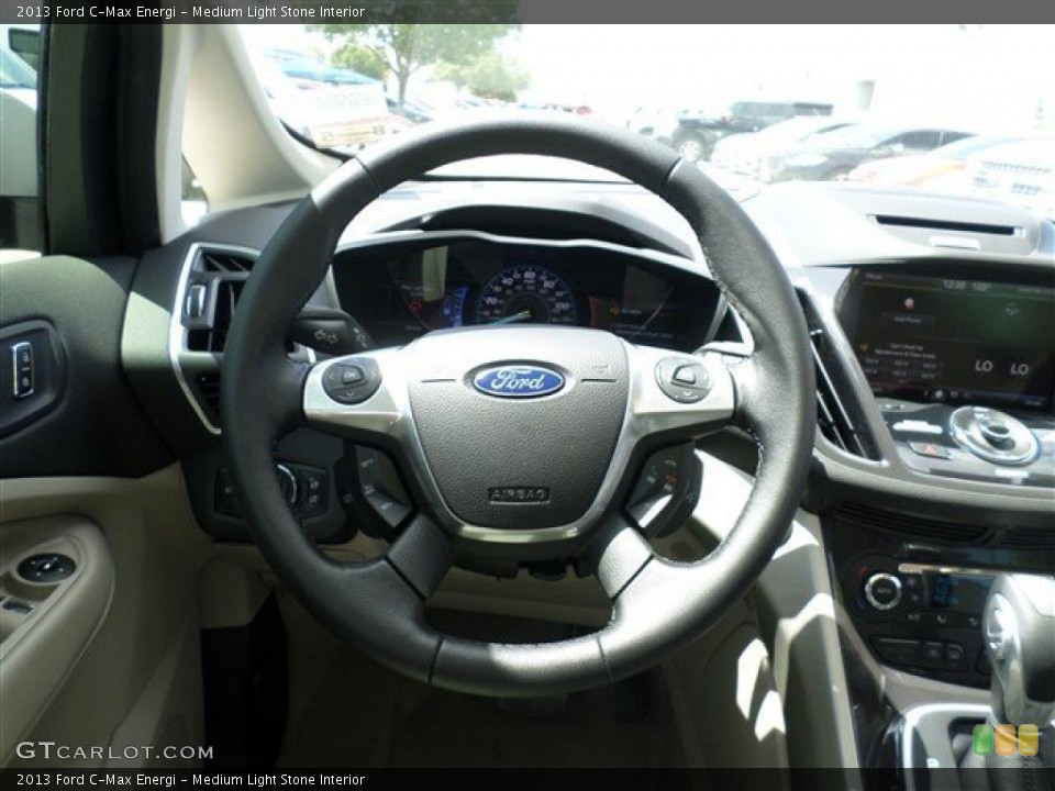 Medium Light Stone Interior Steering Wheel for the 2013 Ford C-Max Energi #85165514