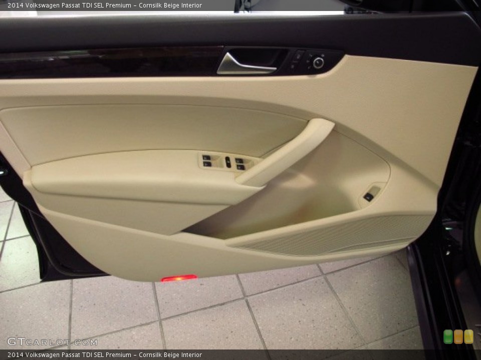 Cornsilk Beige Interior Door Panel for the 2014 Volkswagen Passat TDI SEL Premium #85167833