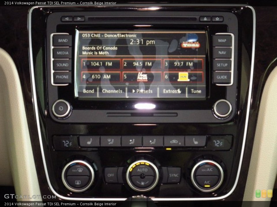 Cornsilk Beige Interior Controls for the 2014 Volkswagen Passat TDI SEL Premium #85168076