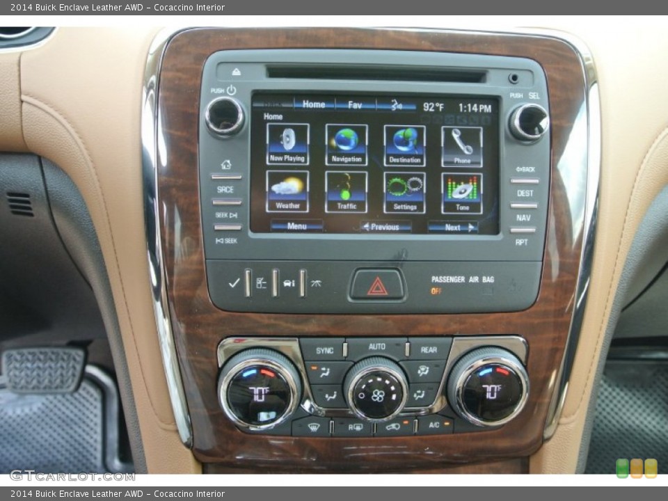 Cocaccino Interior Controls for the 2014 Buick Enclave Leather AWD #85169669