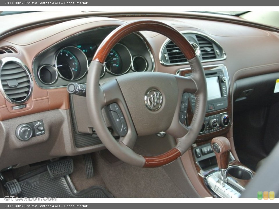 Cocoa Interior Steering Wheel for the 2014 Buick Enclave Leather AWD #85170254