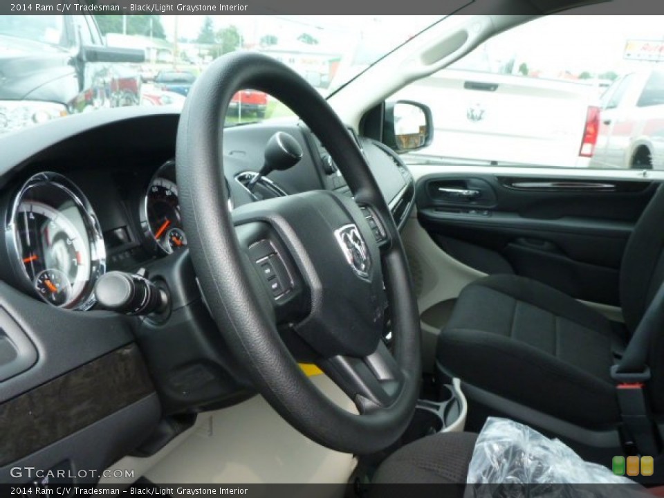 Black/Light Graystone Interior Steering Wheel for the 2014 Ram C/V Tradesman #85179197