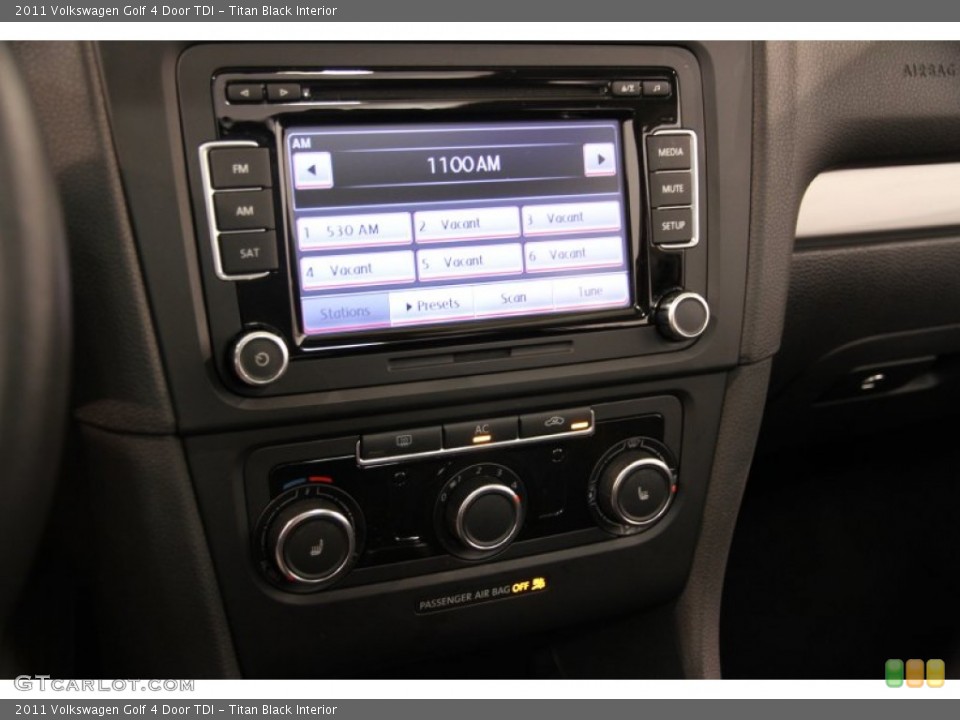 Titan Black Interior Controls for the 2011 Volkswagen Golf 4 Door TDI #85195316