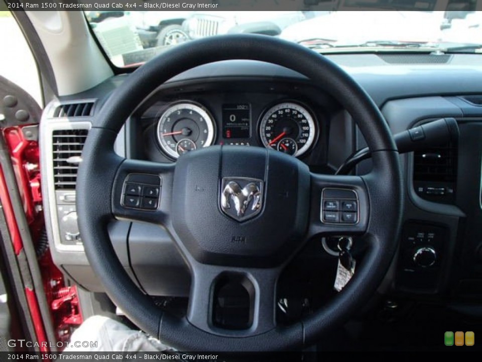 Black/Diesel Gray Interior Steering Wheel for the 2014 Ram 1500 Tradesman Quad Cab 4x4 #85199513