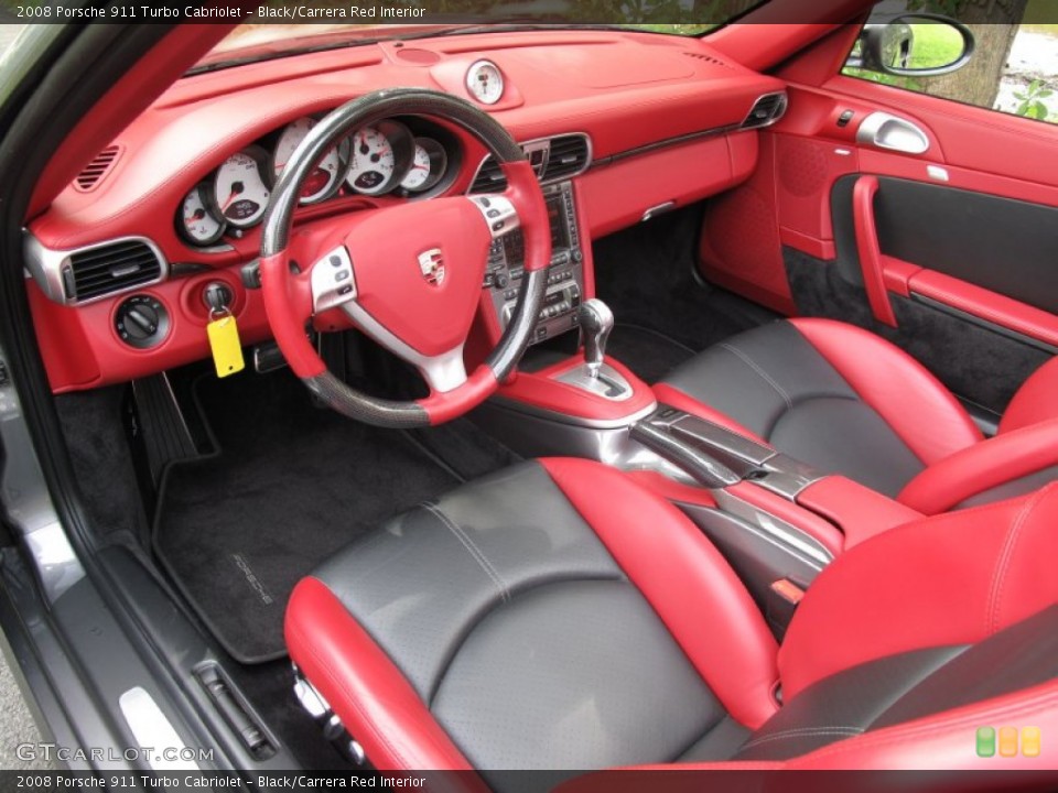 Black/Carrera Red Interior Photo for the 2008 Porsche 911 Turbo Cabriolet #85199999