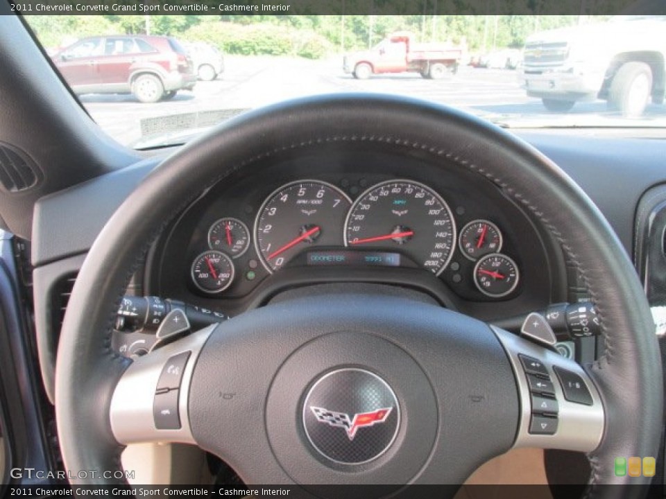 Cashmere Interior Steering Wheel for the 2011 Chevrolet Corvette Grand Sport Convertible #85211594