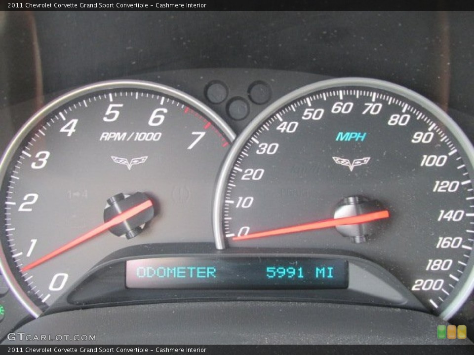Cashmere Interior Gauges for the 2011 Chevrolet Corvette Grand Sport Convertible #85211678