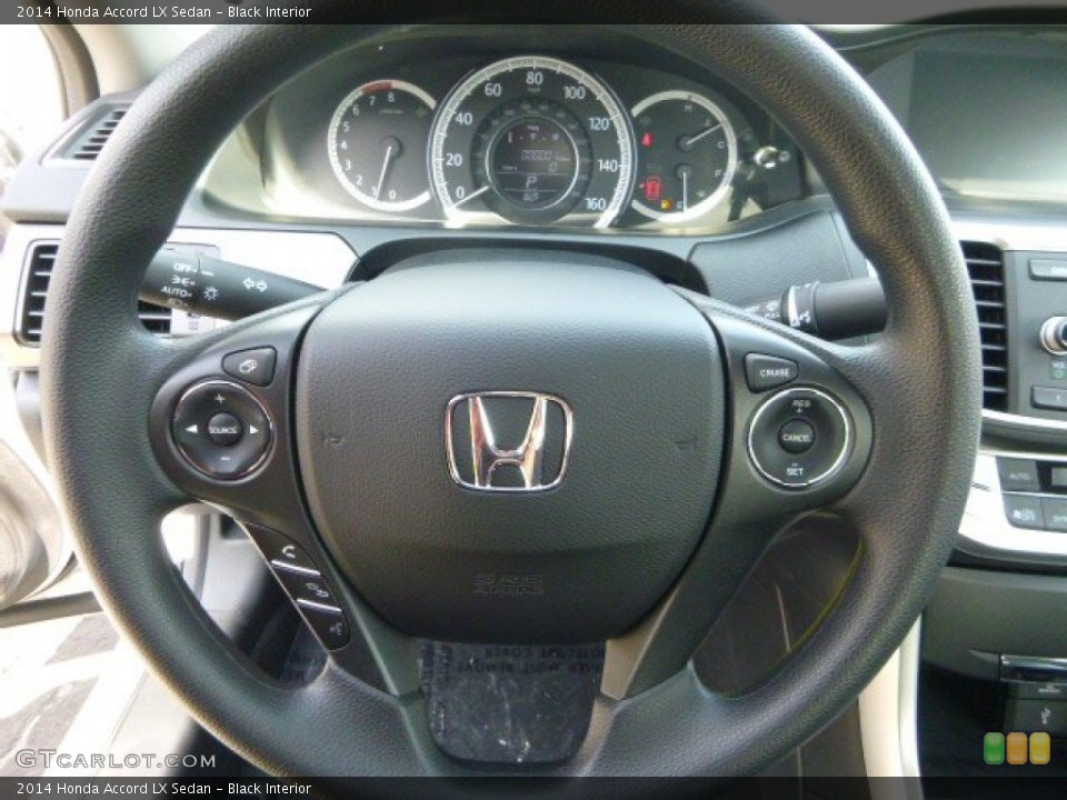 Black Interior Steering Wheel for the 2014 Honda Accord LX Sedan #85216779