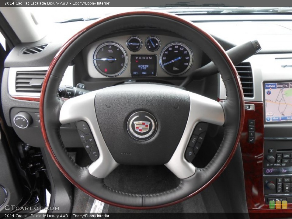 Ebony/Ebony Interior Steering Wheel for the 2014 Cadillac Escalade Luxury AWD #85218755