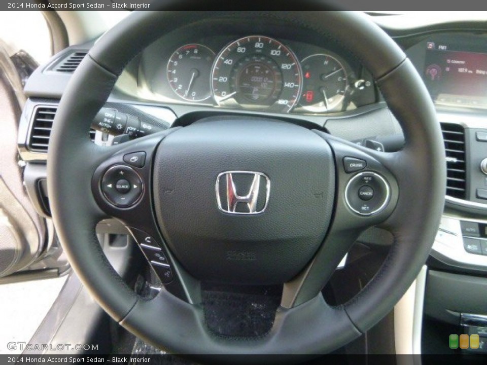 Black Interior Steering Wheel for the 2014 Honda Accord Sport Sedan #85219157