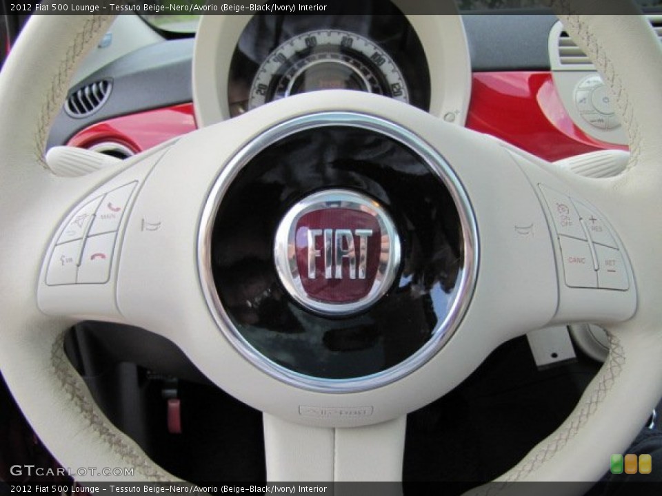 Tessuto Beige-Nero/Avorio (Beige-Black/Ivory) Interior Controls for the 2012 Fiat 500 Lounge #85222514