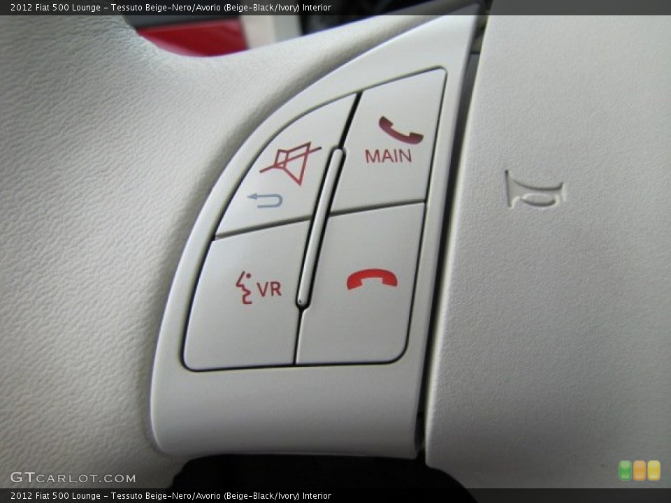 Tessuto Beige-Nero/Avorio (Beige-Black/Ivory) Interior Controls for the 2012 Fiat 500 Lounge #85222529