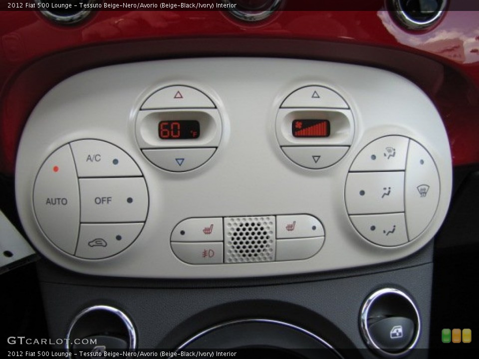 Tessuto Beige-Nero/Avorio (Beige-Black/Ivory) Interior Controls for the 2012 Fiat 500 Lounge #85222598