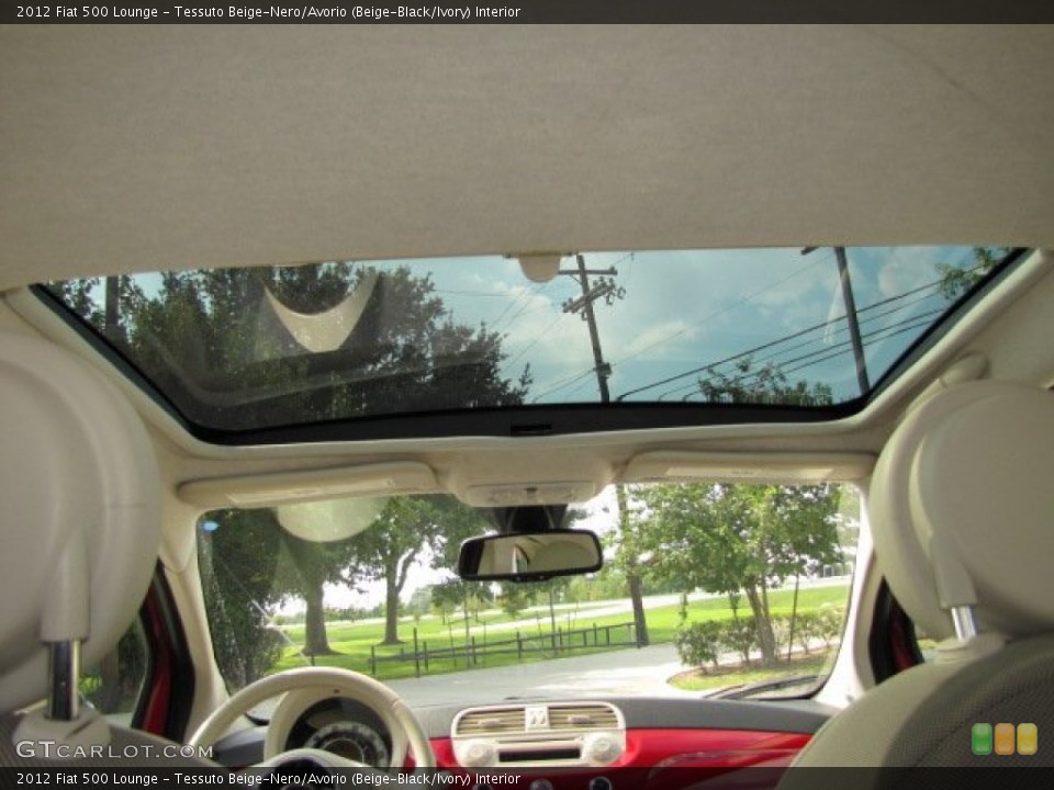 Tessuto Beige-Nero/Avorio (Beige-Black/Ivory) Interior Sunroof for the 2012 Fiat 500 Lounge #85222736