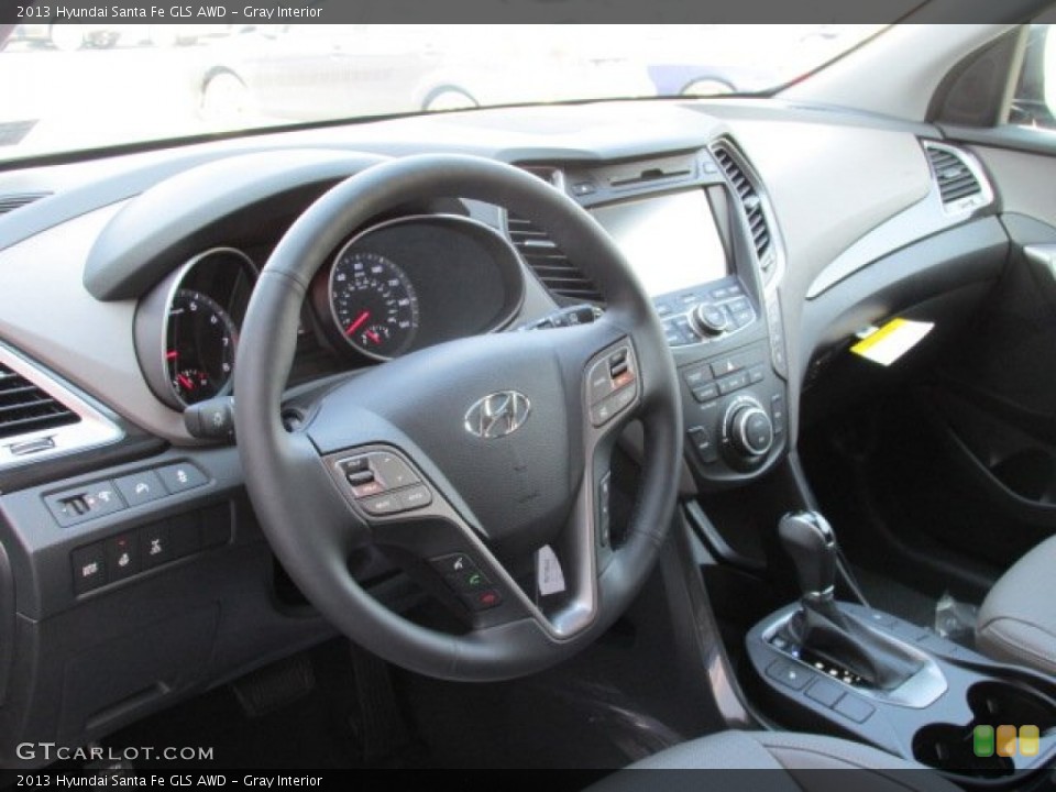 Gray Interior Dashboard for the 2013 Hyundai Santa Fe GLS AWD #85224815