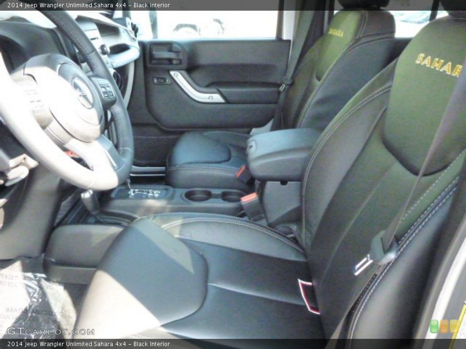 Black Interior Front Seat for the 2014 Jeep Wrangler Unlimited Sahara 4x4 #85225496