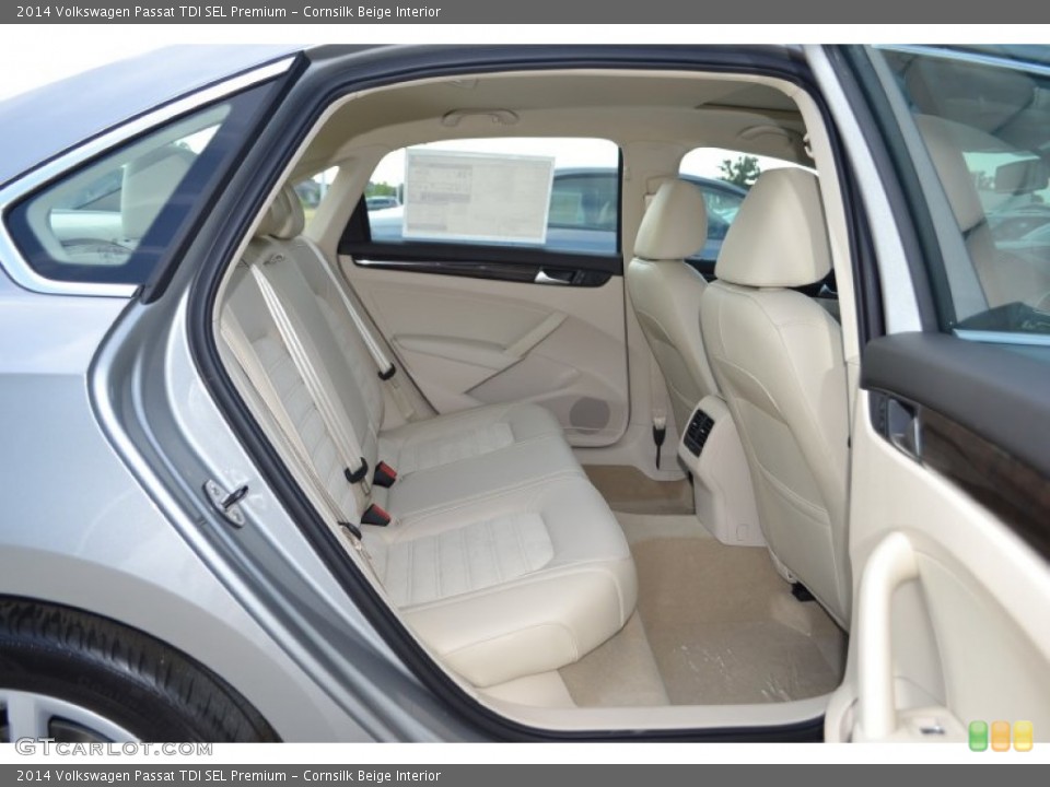 Cornsilk Beige Interior Rear Seat for the 2014 Volkswagen Passat TDI SEL Premium #85233276