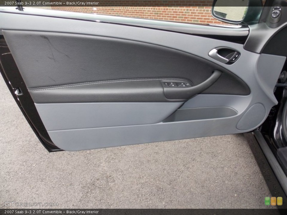 Black/Gray Interior Door Panel for the 2007 Saab 9-3 2.0T Convertible #85235063