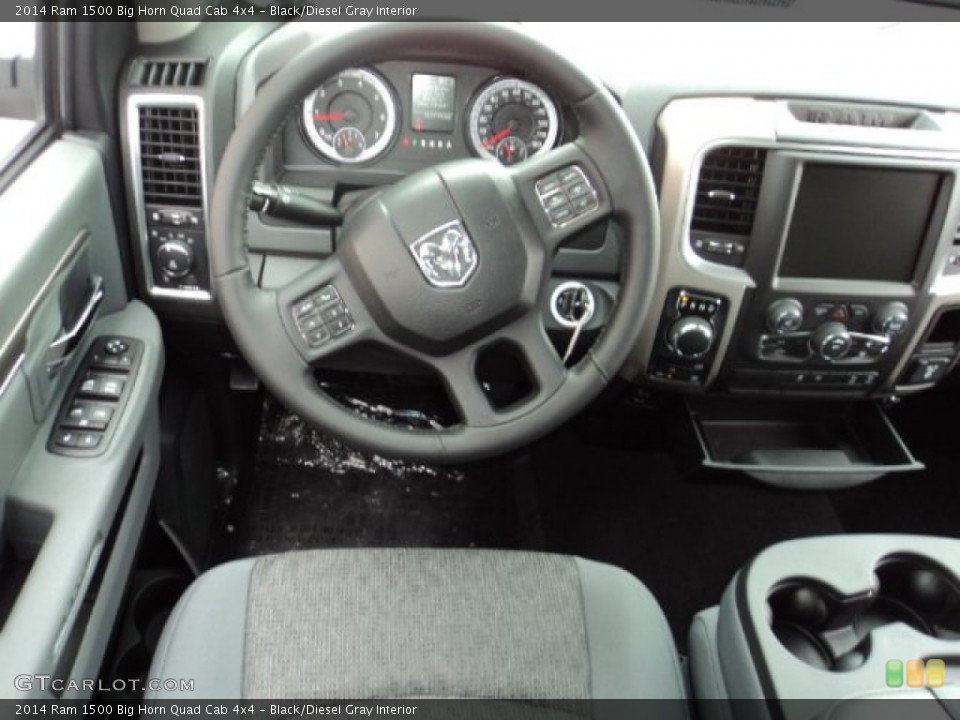 Black/Diesel Gray Interior Dashboard for the 2014 Ram 1500 Big Horn Quad Cab 4x4 #85236524