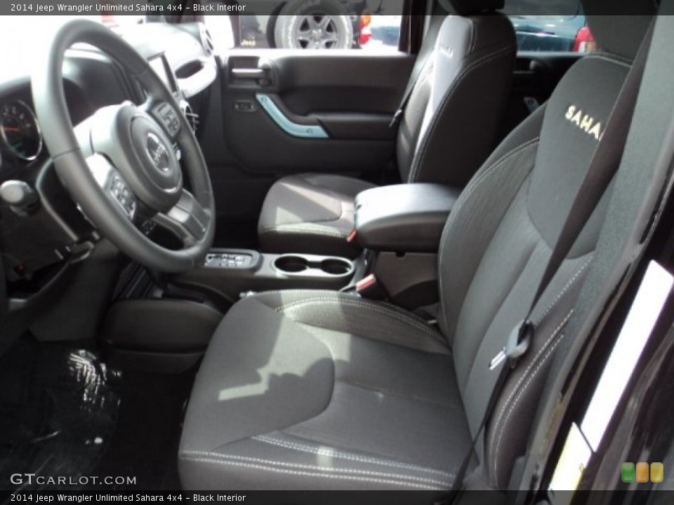 Black Interior Front Seat for the 2014 Jeep Wrangler Unlimited Sahara 4x4 #85237194