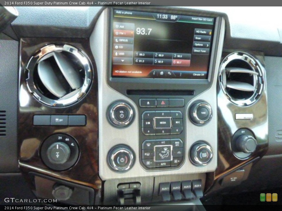Platinum Pecan Leather Interior Controls for the 2014 Ford F350 Super Duty Platinum Crew Cab 4x4 #85240319