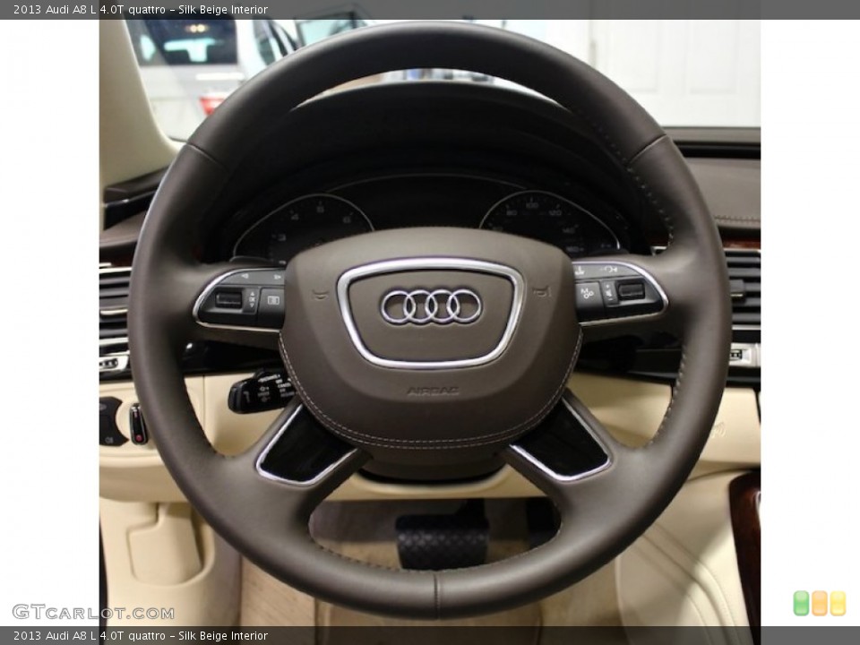 Silk Beige Interior Steering Wheel for the 2013 Audi A8 L 4.0T quattro #85247870