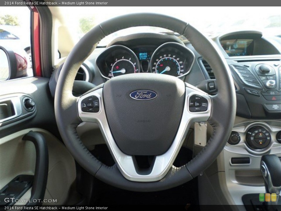 Medium Light Stone Interior Steering Wheel for the 2014 Ford Fiesta SE Hatchback #85254298