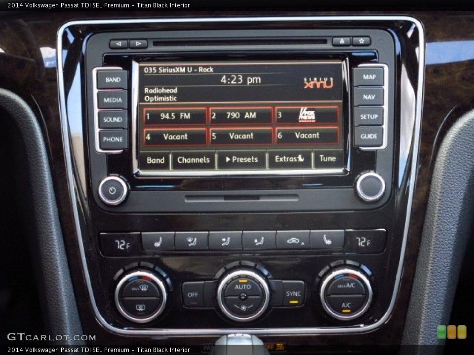 Titan Black Interior Controls for the 2014 Volkswagen Passat TDI SEL Premium #85255215