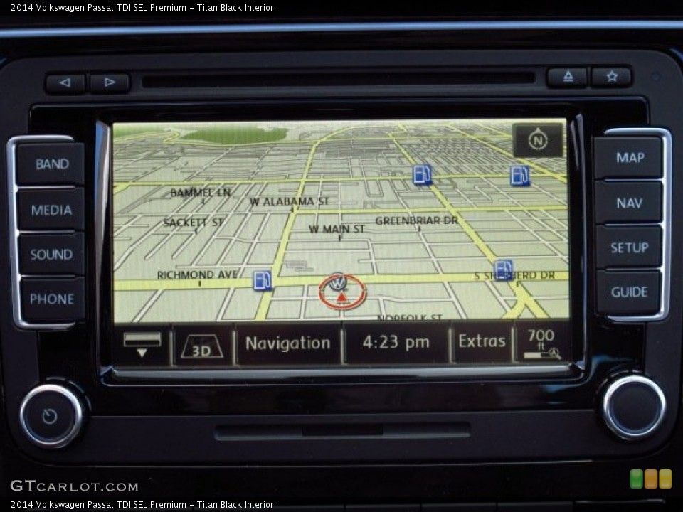 Titan Black Interior Navigation for the 2014 Volkswagen Passat TDI SEL Premium #85255233