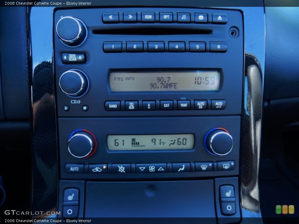 Ebony Interior Controls for the 2008 Chevrolet Corvette Coupe #85261197