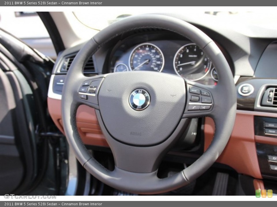 Cinnamon Brown Interior Steering Wheel for the 2011 BMW 5 Series 528i Sedan #85295465