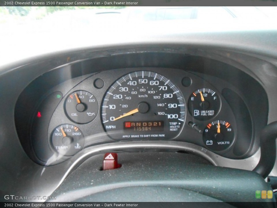 Dark Pewter Interior Gauges for the 2002 Chevrolet Express 1500 Passenger Conversion Van #85298675