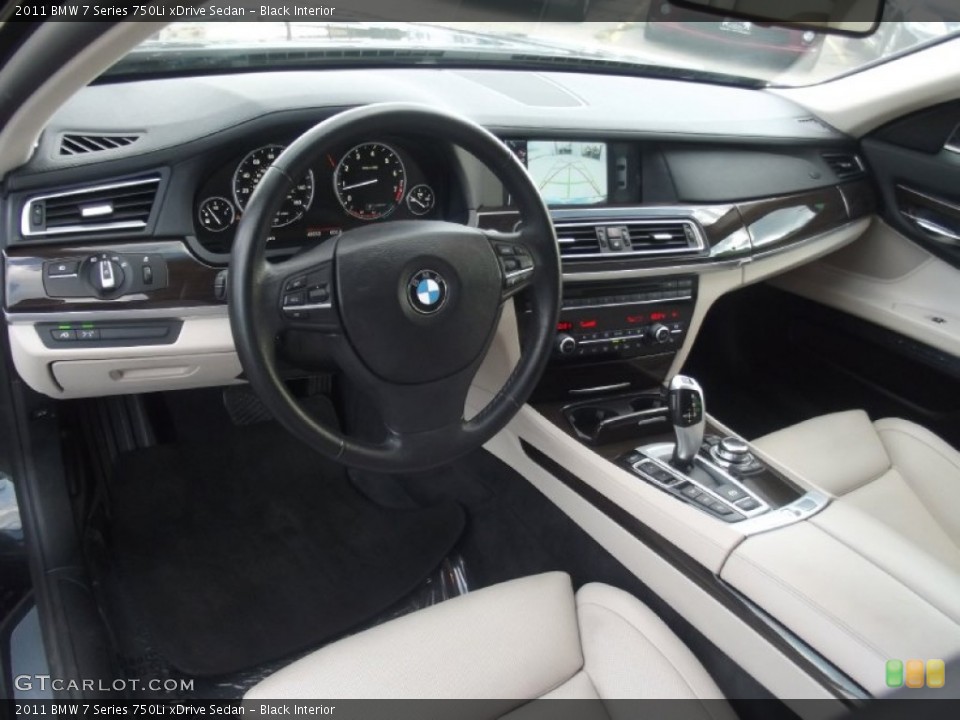 Black Interior Prime Interior for the 2011 BMW 7 Series 750Li xDrive Sedan #85307192