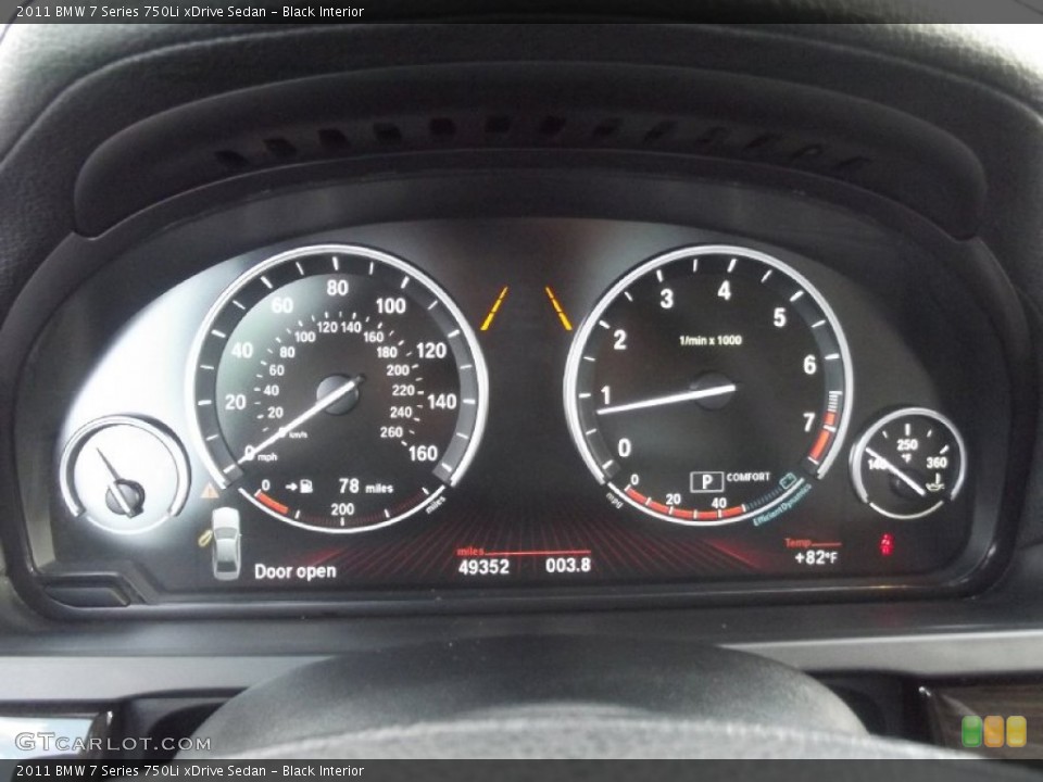 Black Interior Gauges for the 2011 BMW 7 Series 750Li xDrive Sedan #85307339